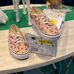 Vans Women’s Pink Cartoon Print Sneakers